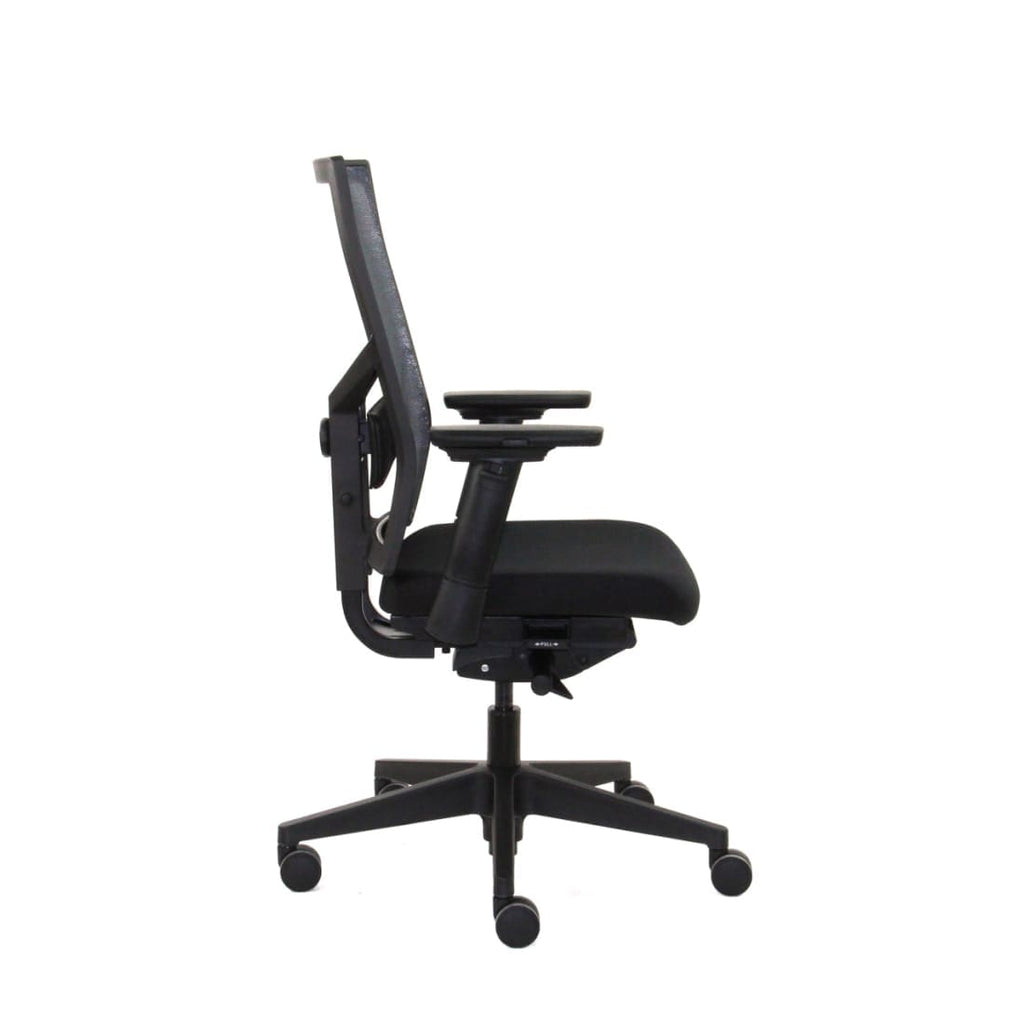 Bureaustoel ergonomisch mesh zwart, Regain-stoffering, 4D-armleggers en synchroonmechaniek