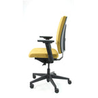 Bureaustoel ergonomisch Regain stof geel (ocre) Eva Comfort, 4D-armleggers en verstelbare lendensteun