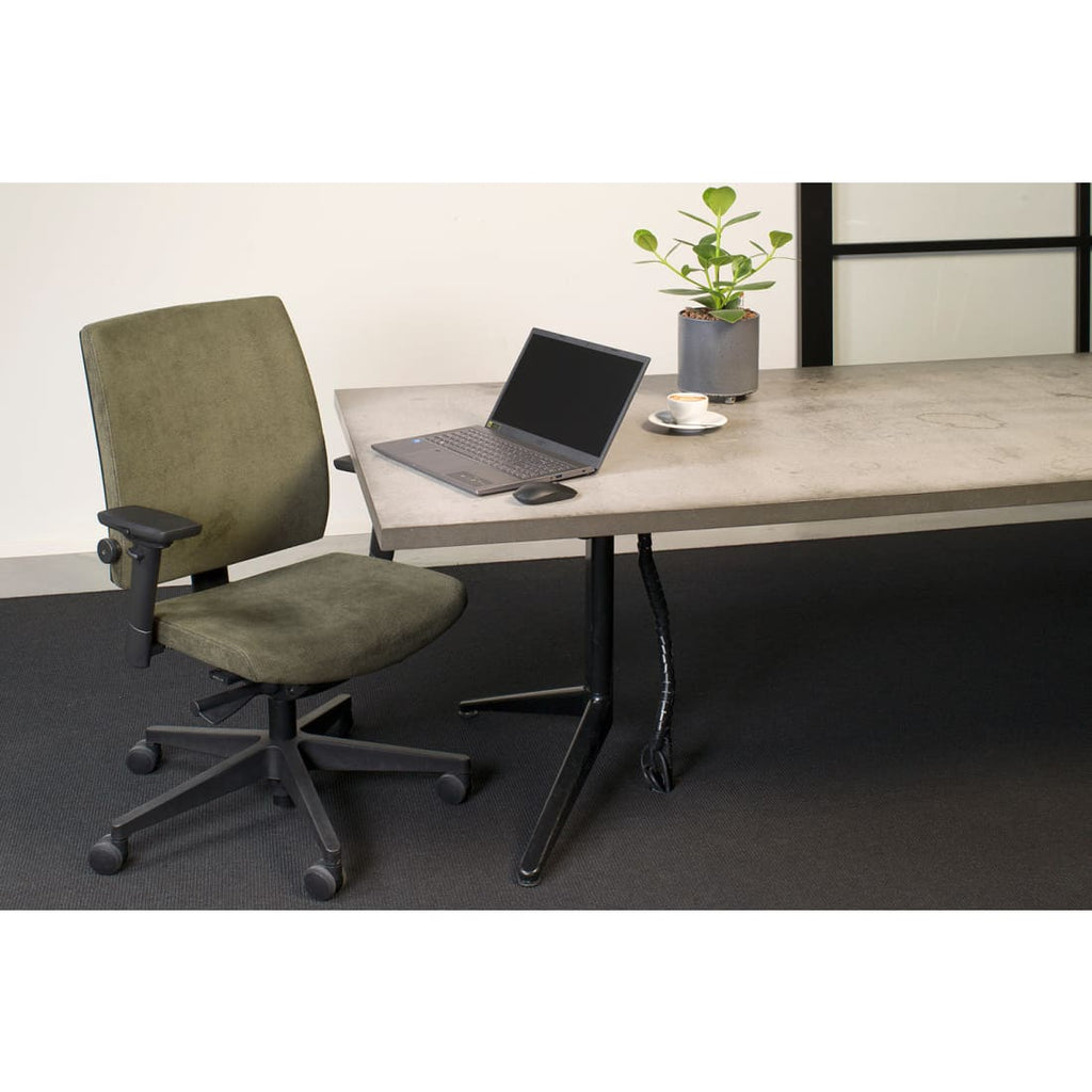 Bureaustoel ergonomisch Regain-stof groen Eva Comfort, verstelbare lendensteun en 4D-armleggers