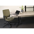 Bureaustoel ergonomisch Regain-stof groen Eva Comfort, verstelbare lendensteun en 4D-armleggers