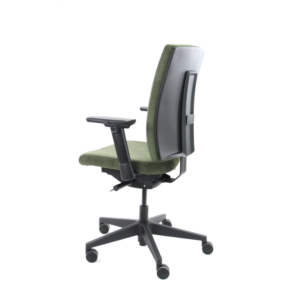 Bureaustoel ergonomisch Regain-stof groen Eva Comfort, verstelbare lendensteun en 4D-armleggers