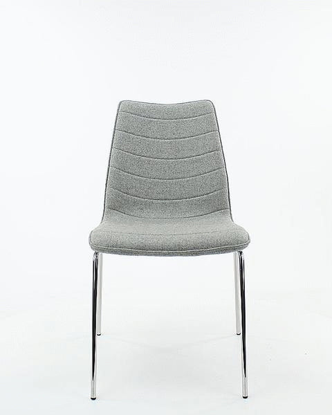 Eetkamerstoel wolvilt Verona zachtblauw met zwart frame, 47 cm zithoogte, voor eetkamer en vergaderruimte