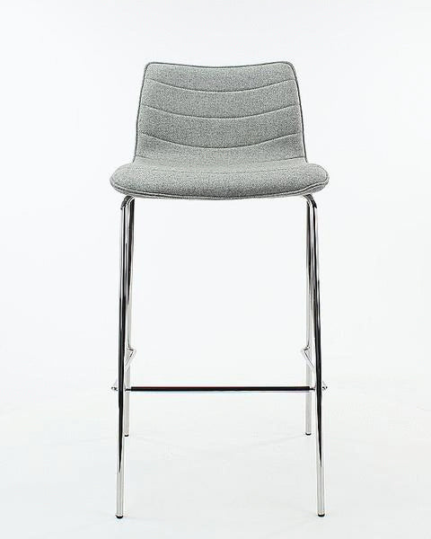 Barkruk wolvilt Verona zachtblauw met zwart metalen frame, zithoogte 75 cm – 104 x 56 x 46 cm