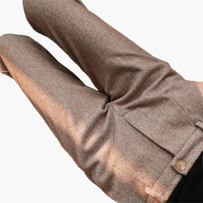 Men's Heritage Fishbone Pattern Business Trousers – Timeless Cut for Office and Leisure
