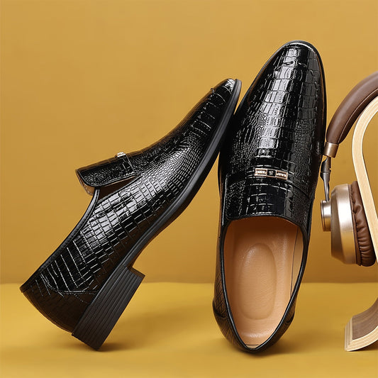 Men's Business Loafers in Elegant Crocodile Look – Stylish Casual Shoes for Office and Everyday Use