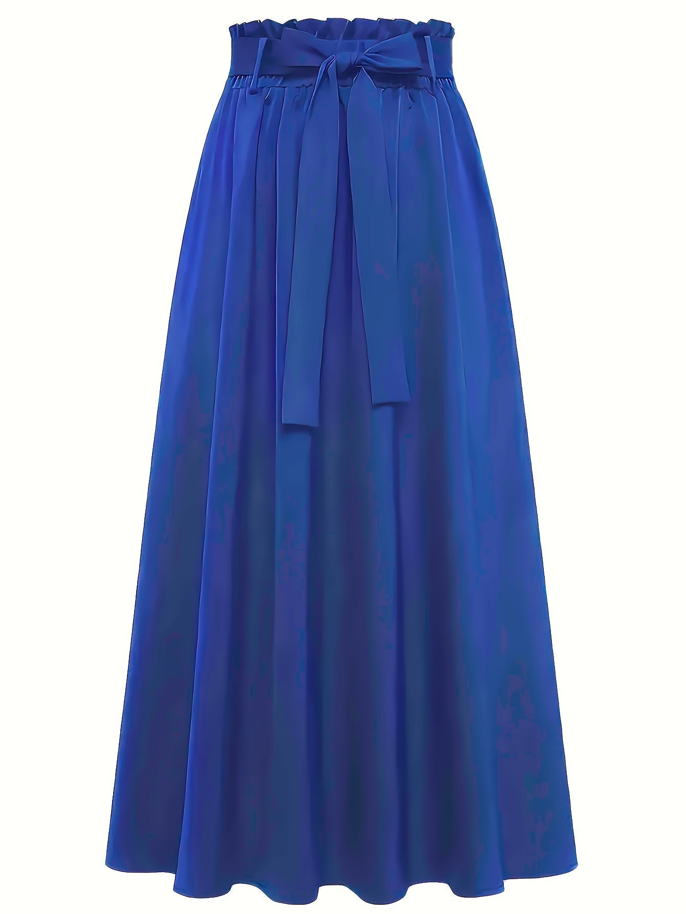 Women's Maxi Skirt with High Waist and Bow – Elegant Casual Skirt for Spring and Summer
