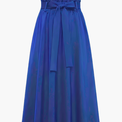 Women's Maxi Skirt with High Waist and Bow – Elegant Casual Skirt for Spring and Summer