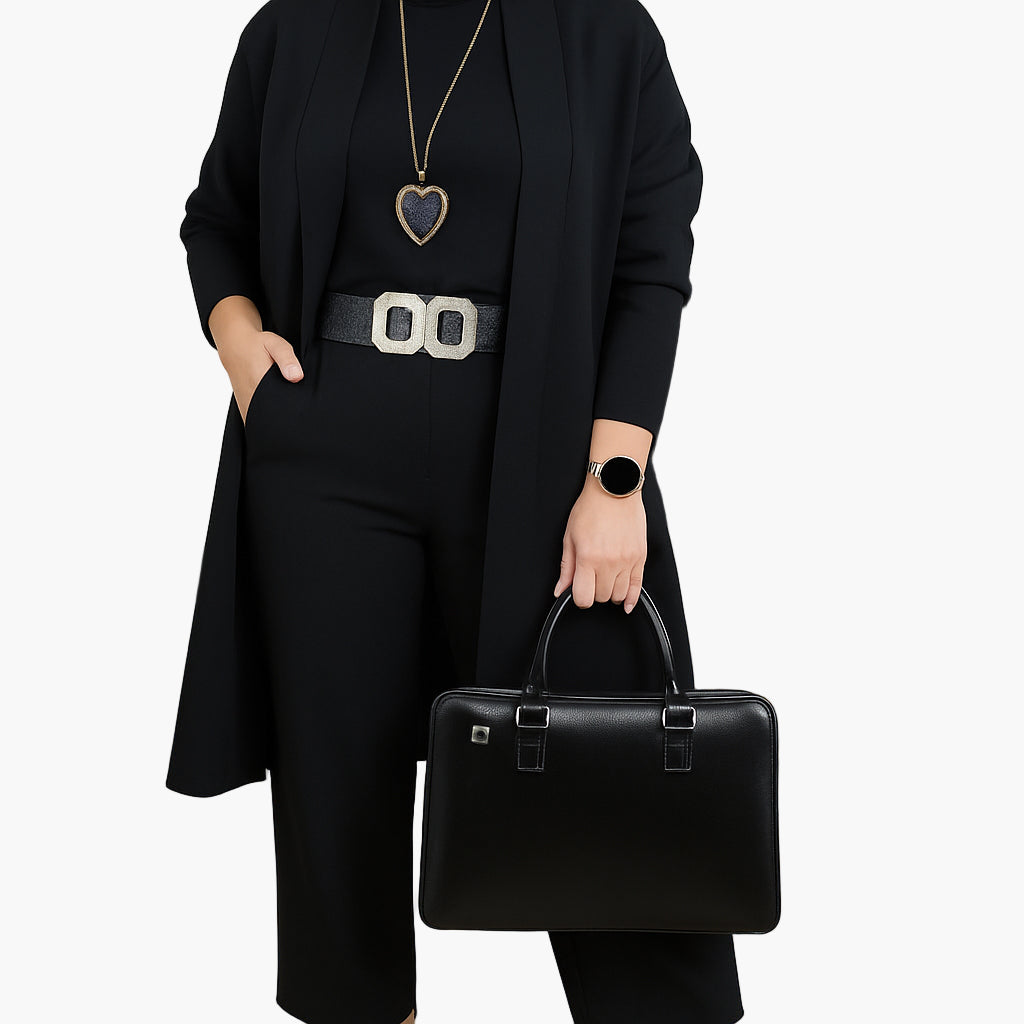 Women's 3-Piece Elegant Business Casual Set – Suit with Blazer, Shirt, and Pants for Office & Everyday