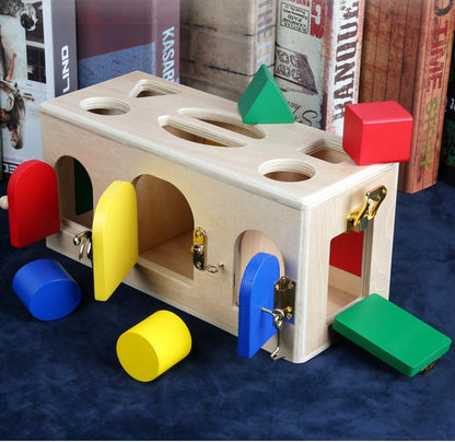 Children's Montessori Educational Toy Shape Sorting Box with Locks – Educational Motor Skills Toy