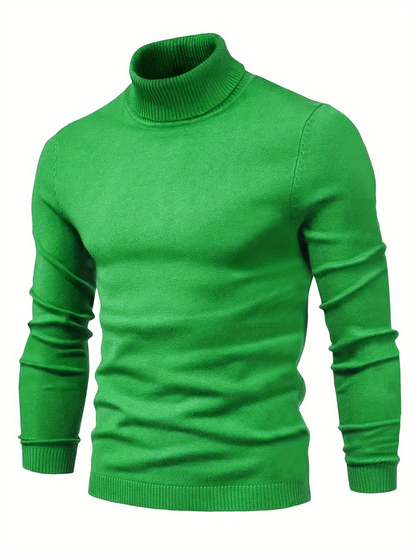 Men’s Classic Ribbed Turtleneck Pullover Sweater