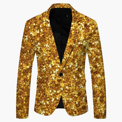 Men's Blazer Slim Fit Modern Business & Party Jacket – Stylish One-Button Jacket for Festive Occasions