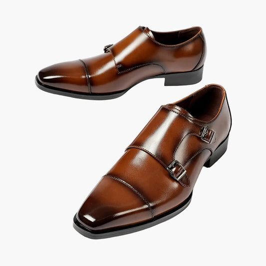 Men's Double Buckle Business Loafers – Elegant Dress Shoes for Everyday & Office Use