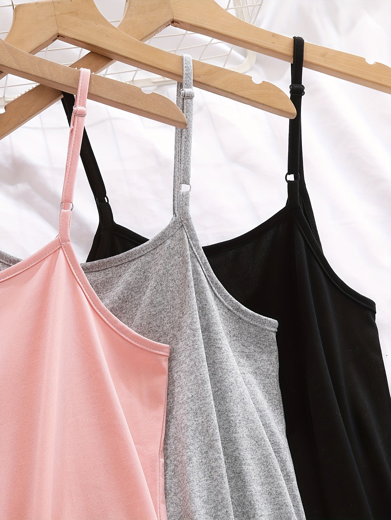Women's Nightgown Set – Elegant Spaghetti Strap Slip Dress for Spring and Summer, 3-Pack