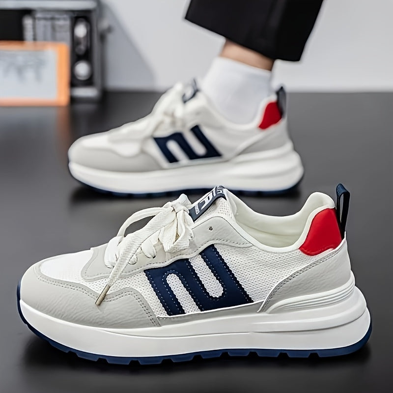 Herren Sneaker Preppy Stil Freizeit Laufschuhe Bequem Alltagsmode