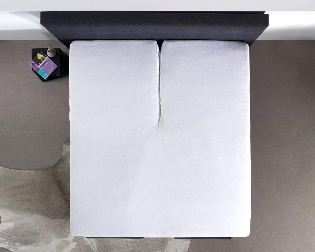 Hoeslaken splittopper katoen percal wit 160 x 210 cm, hoekhoogte 15 cm, voor boxsprings en matrassen