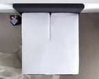 Hoeslaken splittopper katoen percal wit 160 x 210 cm, hoekhoogte 15 cm, voor boxsprings en matrassen