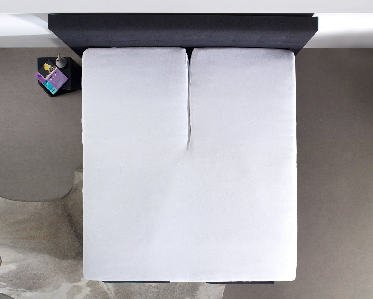 Hoeslaken splittopper katoen percal wit 160 x 210 cm, hoekhoogte 15 cm, voor boxsprings en matrassen