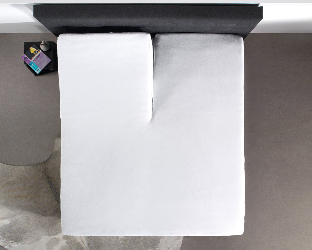 Hoeslaken splittopper katoen percal wit 160 x 210 cm, hoekhoogte 15 cm, voor boxsprings en matrassen