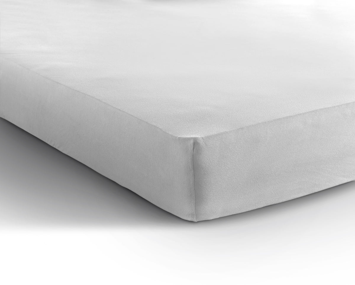 Hoeslaken jersey katoen wit 190/200 x 200/220 cm, hoekhoogte 30 cm, geschikt voor boxspring