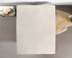 Hoeslaken katoen jersey crème 190/200 x 200/220 cm, 135 g/m², hoekhoogte 30 cm, voor boxspring en matras