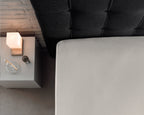 Hoeslaken katoen jersey crème 190/200 x 200/220 cm, 135 g/m², hoekhoogte 30 cm, voor boxspring en matras