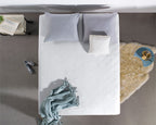 Hoeslaken dubbel jersey katoen wit 80/100 x 220 cm, hoekhoogte 40 cm, voor matras en boxspring