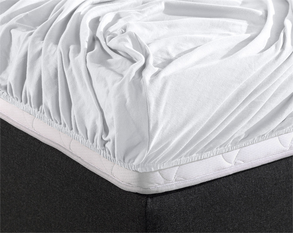 Hoeslaken dubbel jersey katoen wit 80/100 x 220 cm, hoekhoogte 40 cm, voor matras en boxspring