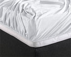 Hoeslaken dubbel jersey katoen wit 80/100 x 220 cm, hoekhoogte 40 cm, voor matras en boxspring