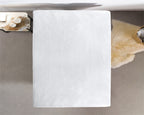 Hoeslaken dubbel jersey katoen wit 140 x 200/220 cm, hoekhoogte 40 cm voor matras en boxspring
