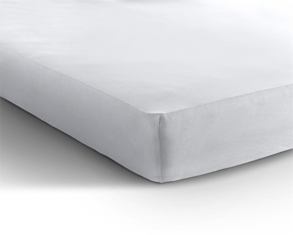 Hoeslaken dubbel jersey katoen wit 140 x 200/220 cm, hoekhoogte 40 cm voor matras en boxspring