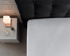 Hoeslaken dubbel jersey katoen wit 140 x 200/220 cm, hoekhoogte 40 cm voor matras en boxspring