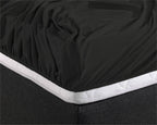 Hoeslaken dubbel jersey katoen zwart 160/180 x 200/220 cm, hoekhoogte 40 cm voor matras en boxspring