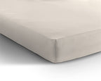 Hoeslaken jersey katoen crème 140 x 200/220 cm, hoekhoogte 40 cm, geschikt voor boxsprings en matrassen