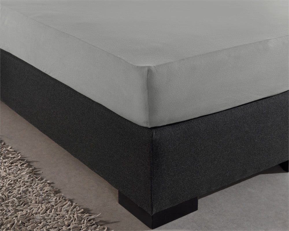 Hoeslaken jersey katoen grijs 140 x 200/220 cm, hoekhoogte 40 cm, voor boxsprings en matrassen