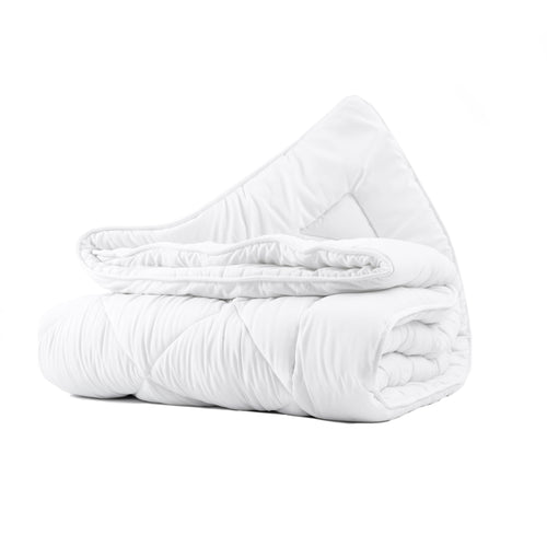 Dekbed enkel polyester micropercal wit 140 x 220 cm, warmteklasse 2, 400 g/m², wasbaar op 40°C