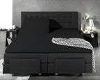 Splittopper hoeslaken katoen percal zwart 160 x 220 cm, hoekhoogte 15 cm, voor boxspring en matras