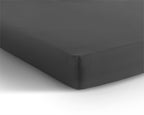 Hoeslaken jersey katoen antraciet 80/100 x 220 cm, hoekhoogte 40 cm voor boxspring en matras