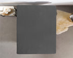 Hoeslaken jersey katoen antraciet 80/100 x 220 cm, hoekhoogte 40 cm voor boxspring en matras