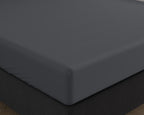 Hoeslaken jersey katoen antraciet 80/100 x 220 cm, hoekhoogte 40 cm voor boxspring en matras