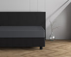Hoeslaken jersey katoen antraciet 140 x 200/220 cm, hoekhoogte 30 cm, voor boxspring en matras