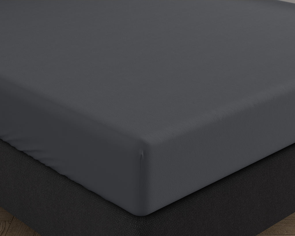Hoeslaken jersey katoen antraciet 160/180 x 200/220 cm, hoekhoogte 30 cm, geschikt voor boxspring