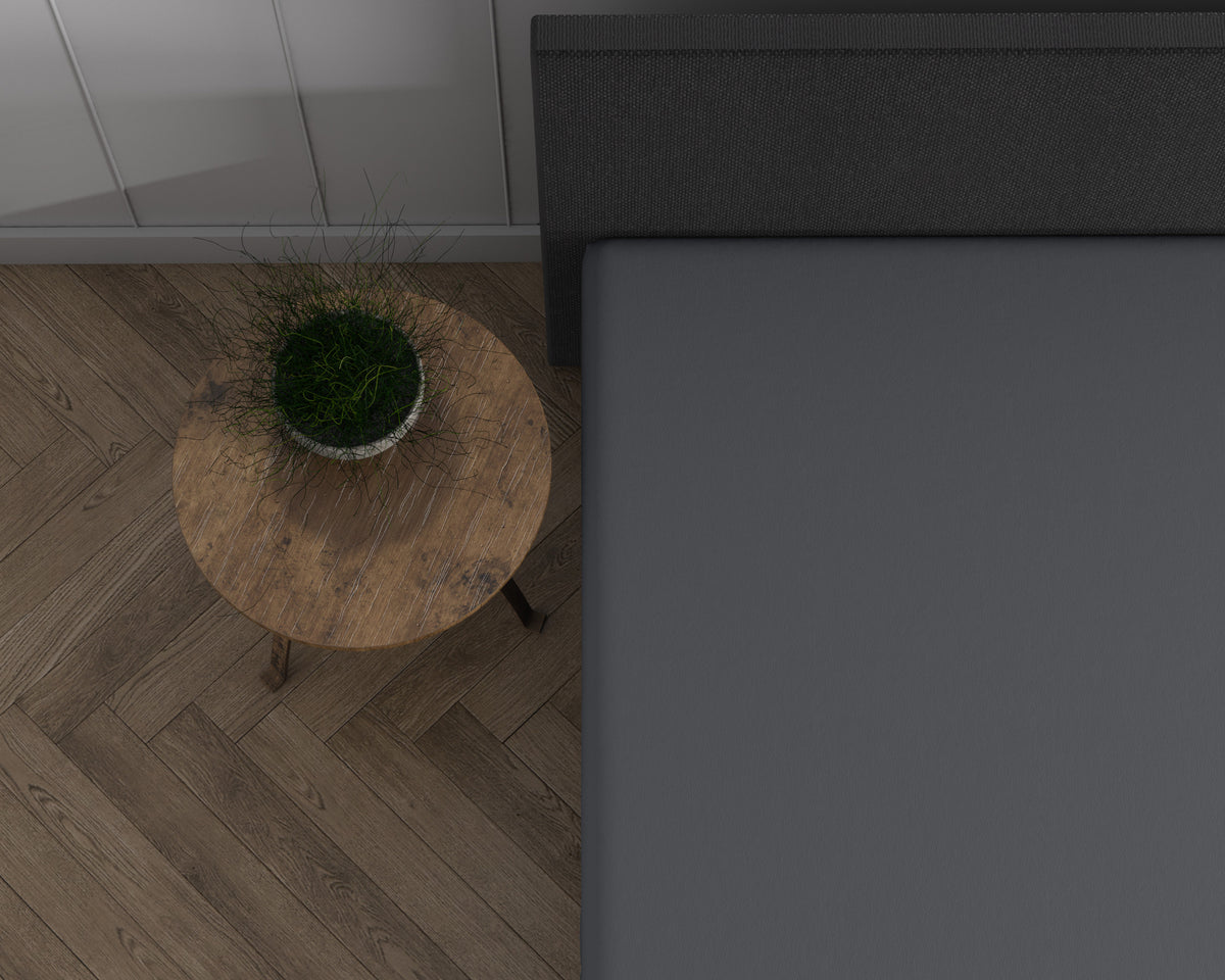 Hoeslaken jersey katoen antraciet 160/180 x 200/220 cm, hoekhoogte 30 cm, geschikt voor boxspring
