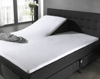 Molton split-topper hoeslaken katoen wit 160 x 200/220 cm, hoekhoogte 15 cm, anti-huisstofmijt