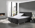 Molton split-topper hoeslaken katoen wit 160 x 200/220 cm, hoekhoogte 15 cm, anti-huisstofmijt