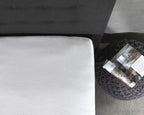 Molton split-topper hoeslaken katoen wit 160 x 200/220 cm, hoekhoogte 15 cm, anti-huisstofmijt
