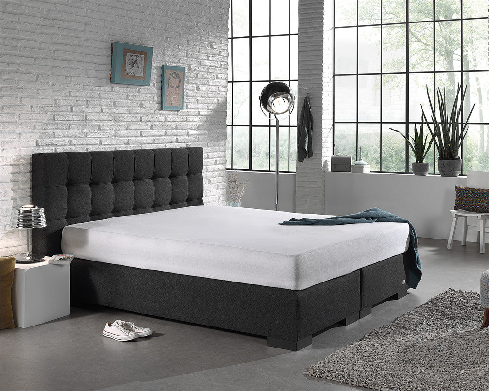 Hoeslaken molton katoen wit 180 x 200/220 cm, hoekhoogte 30 cm, vochtabsorberend