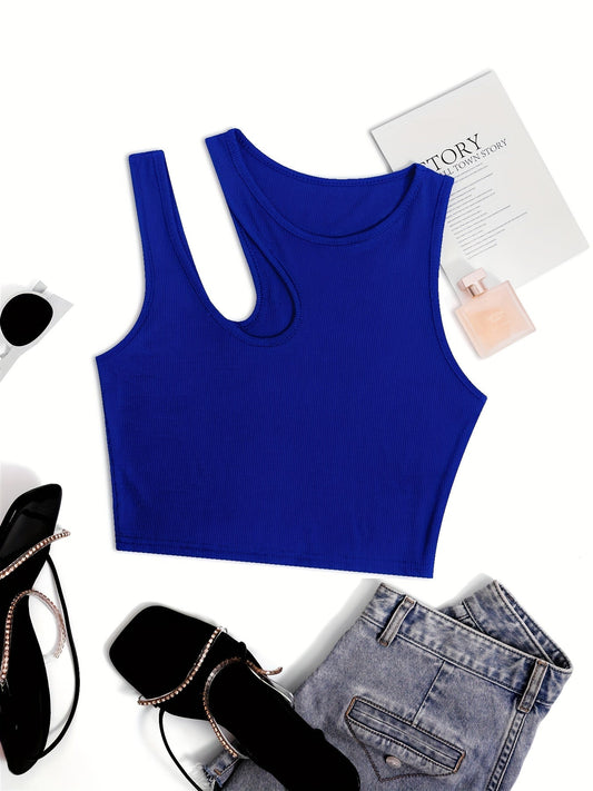 Women's Asymmetrical Crop Top for Summer – Fashionable Party and Casual Top