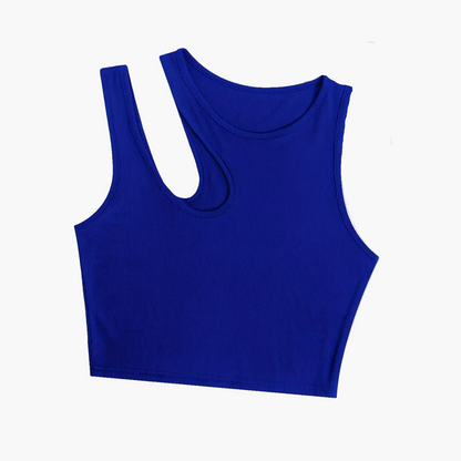Damen Asymmetrisches Crop Top für Sommer – Modisches Party- und Freizeitoberteil