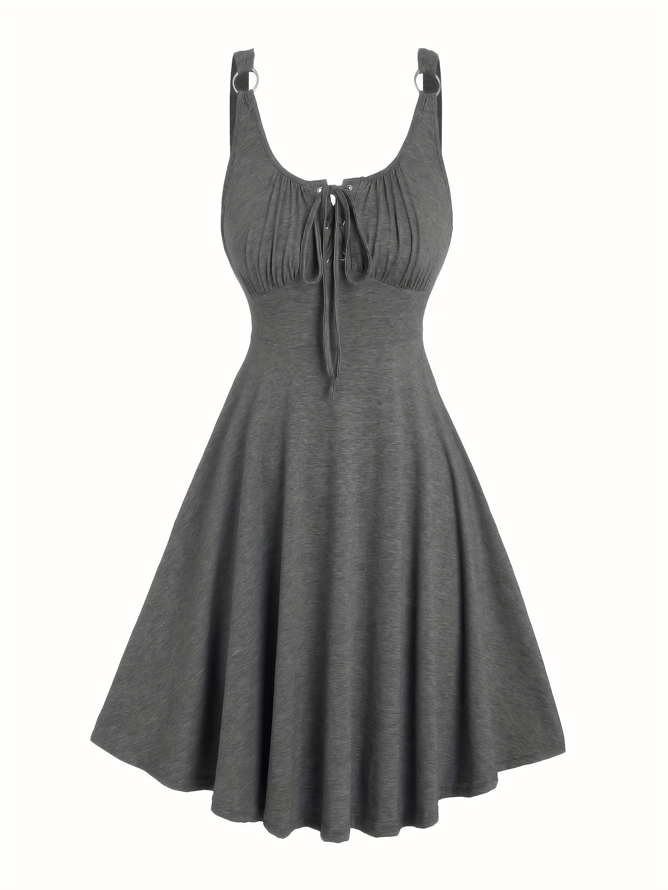 Damen Skaterkleid mit Schnürung – Freizeitkleid im Vintage-Stil für Alltag und Sommer