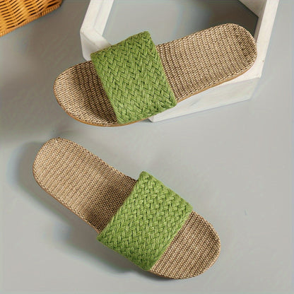 Women's Comfortable Summer Sandals in Casual Style – Flat Slip-Ons, Comfortable House Slippers, Open Toes